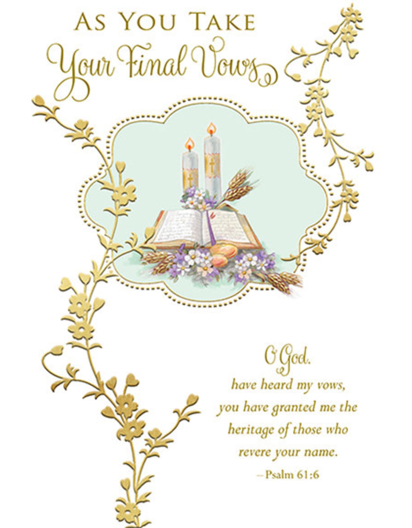 Greetings of Faith Card - As You Take Your Final Vows