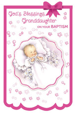 Greetings of Faith Card - Baptism, Granddaughter