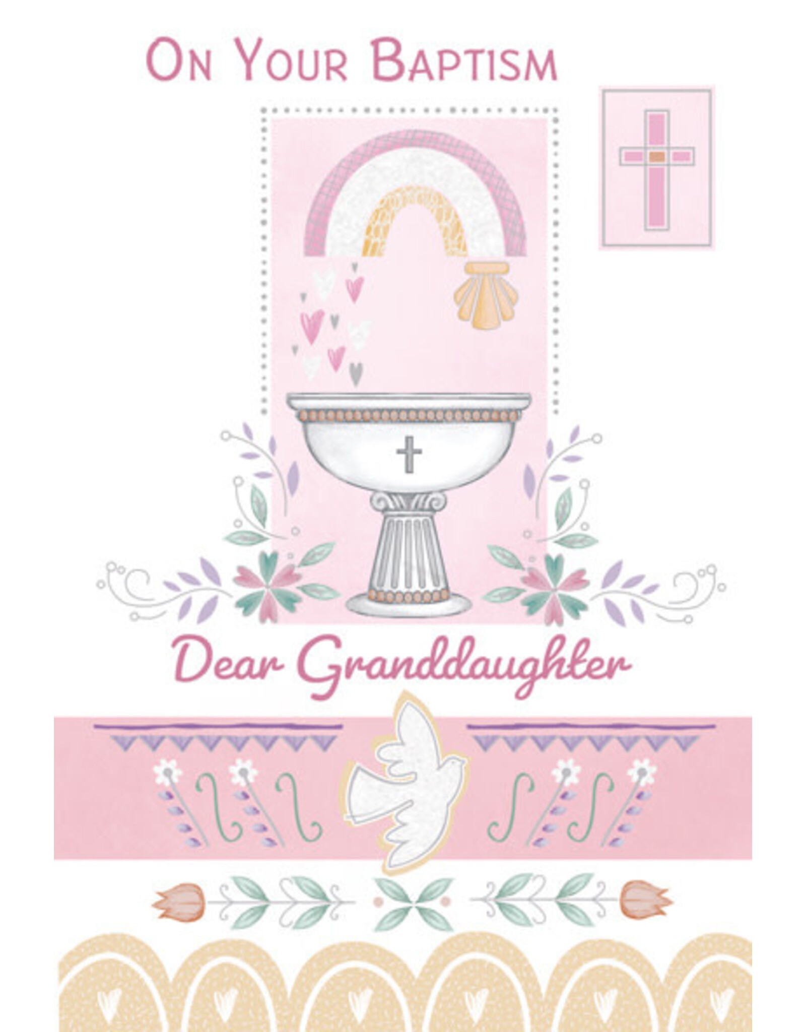 Greetings of Faith Card - Baptism, Granddaughter (Adult/All Ages)
