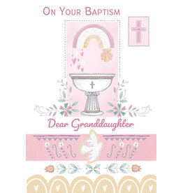 Greetings of Faith Card - Baptism, Granddaughter (Adult/All Ages)