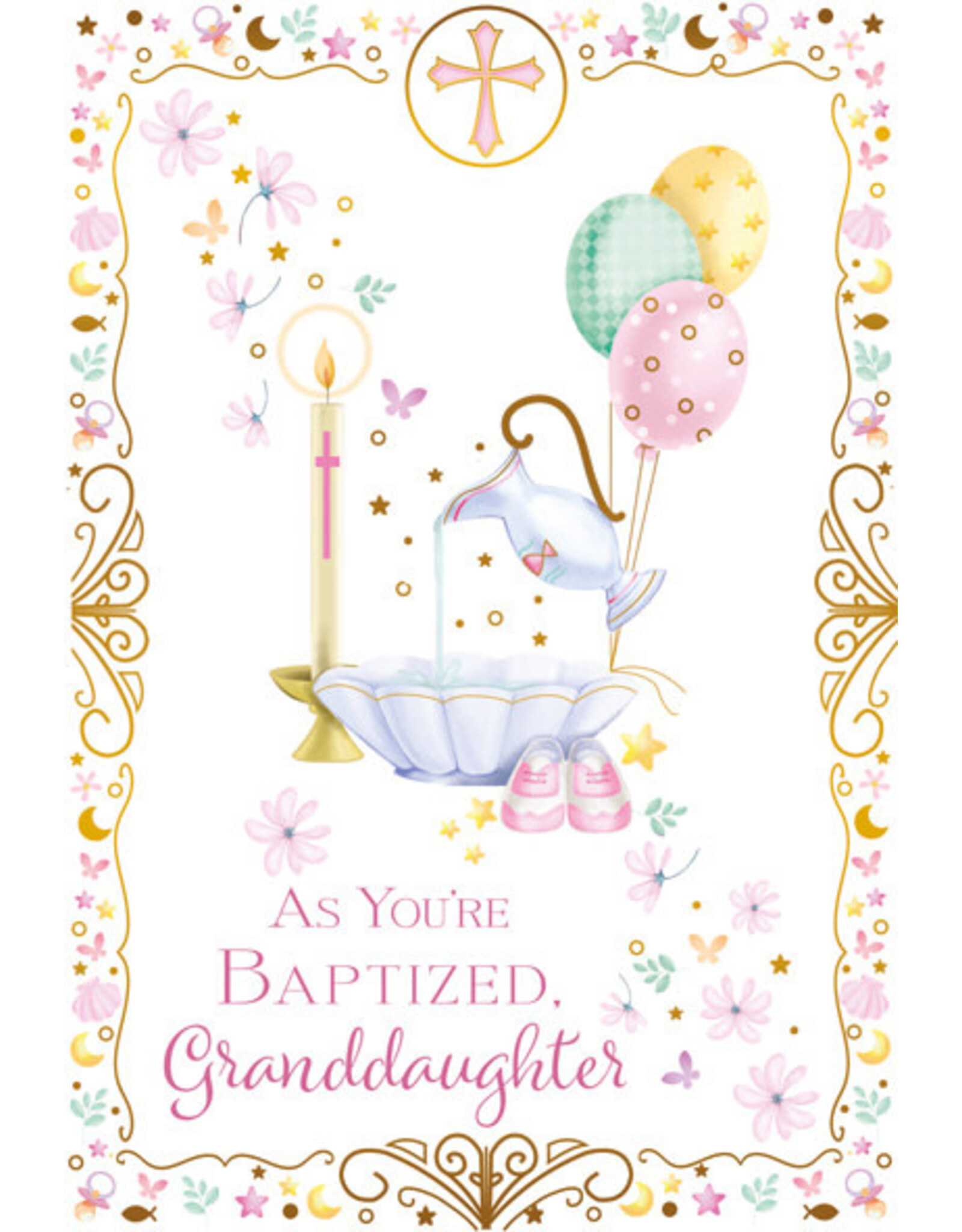Greetings of Faith Card - Baptism, Granddaughter (Adult/All Ages)