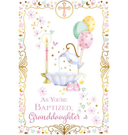 Greetings of Faith Card - Baptism, Granddaughter (Adult/All Ages)