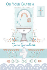 Greetings of Faith Card - Baptism, Granddson (Adult/All Ages)