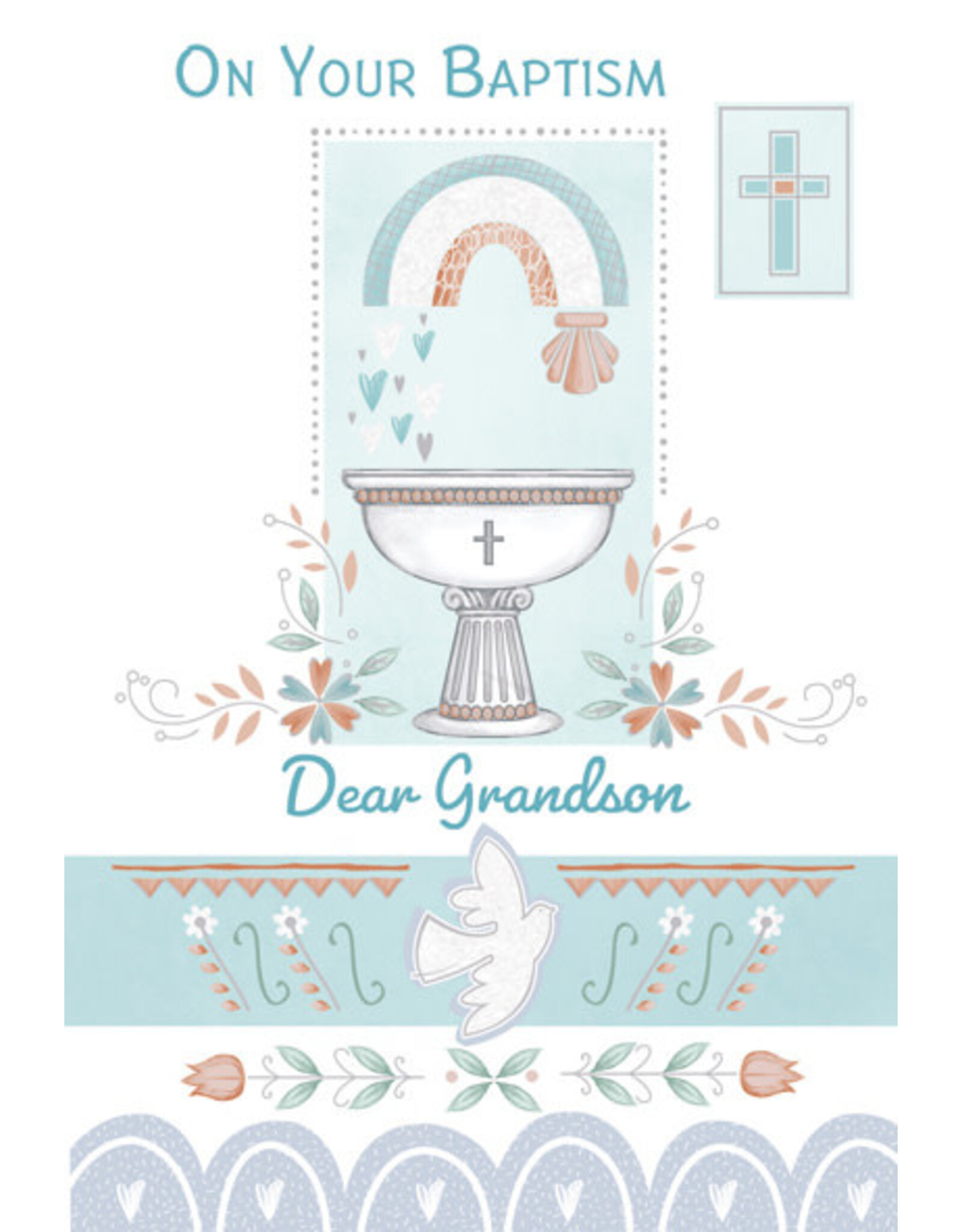 Greetings of Faith Card - Baptism, Granddson (Adult/All Ages)