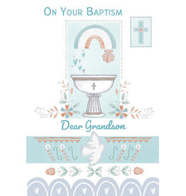 Greetings of Faith Card - Baptism, Granddson (Adult/All Ages)