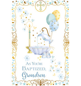 Greetings of Faith Card - Baptism, Grandson (Adult/All Ages)