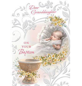 Greetings of Faith Card - Baptism, Granddaughter
