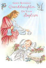 Greetings of Faith Card - Baptism, Granddaughter
