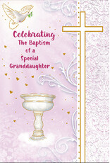 Greetings of Faith Card - Baptism, Granddaughter (Adult/All Ages)