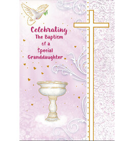 Greetings of Faith Card - Baptism, Granddaughter (Adult/All Ages)