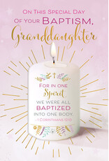 Greetings of Faith Card - Baptism, Granddaughter (Adult/All Ages)