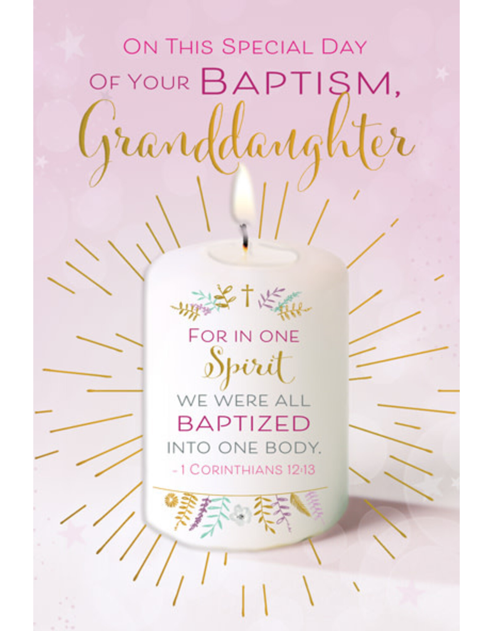Greetings of Faith Card - Baptism, Granddaughter (Adult/All Ages)
