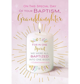 Greetings of Faith Card - Baptism, Granddaughter (Adult/All Ages)