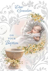 Greetings of Faith Card - Baptism, Grandson