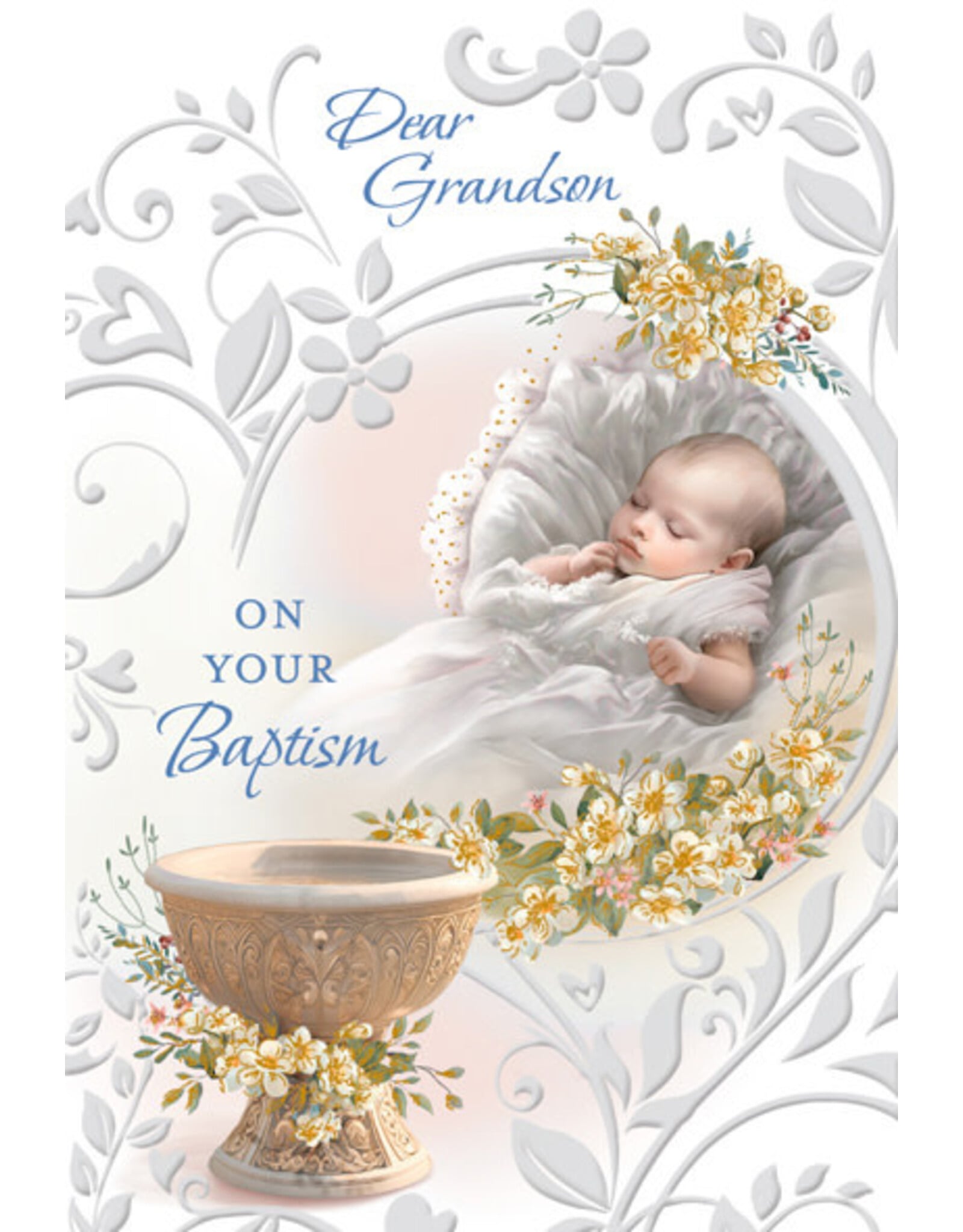 Greetings of Faith Card - Baptism, Grandson