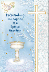 Greetings of Faith Card - Baptism, Granddson (Adult/All Ages)