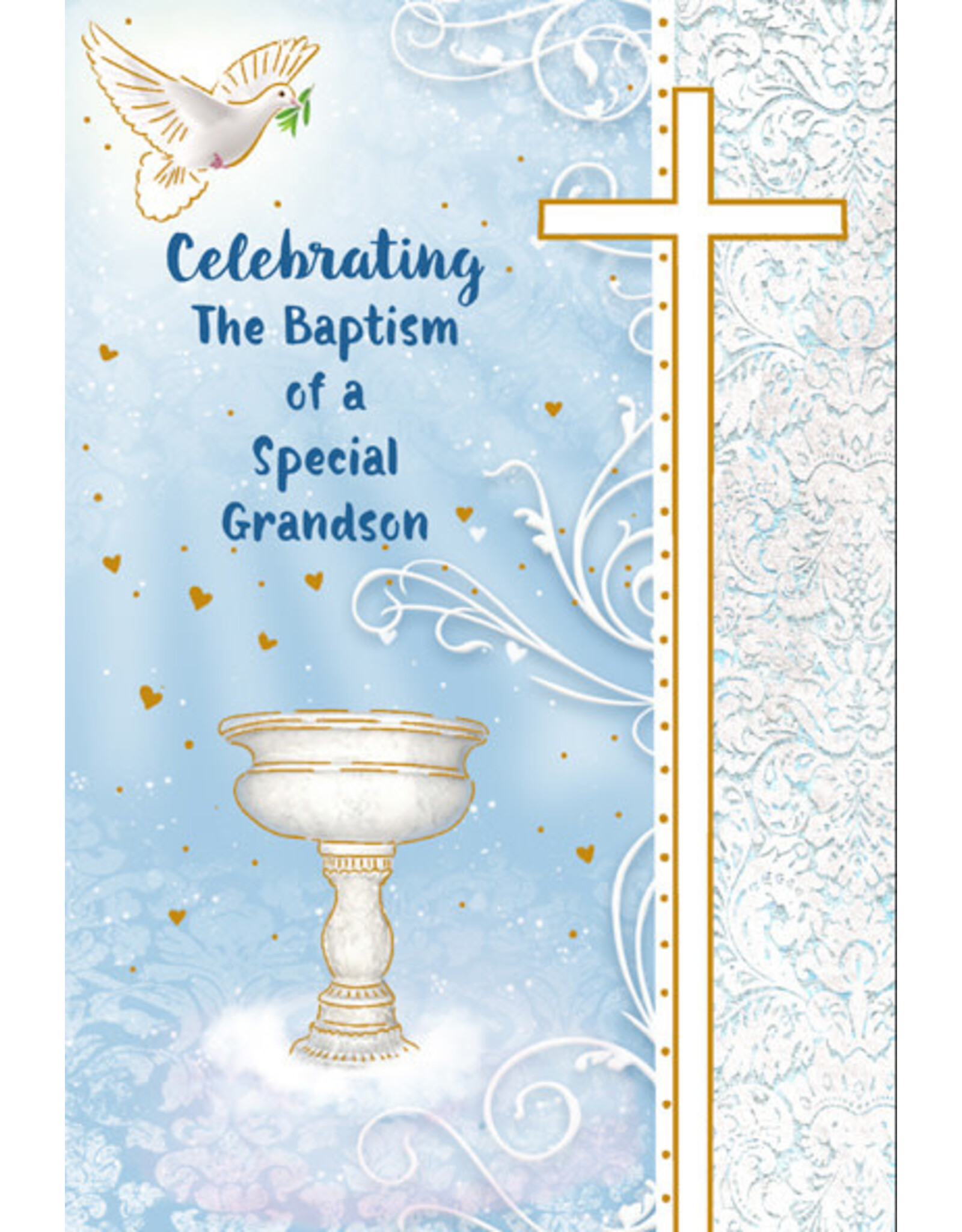 Greetings of Faith Card - Baptism, Granddson (Adult/All Ages)