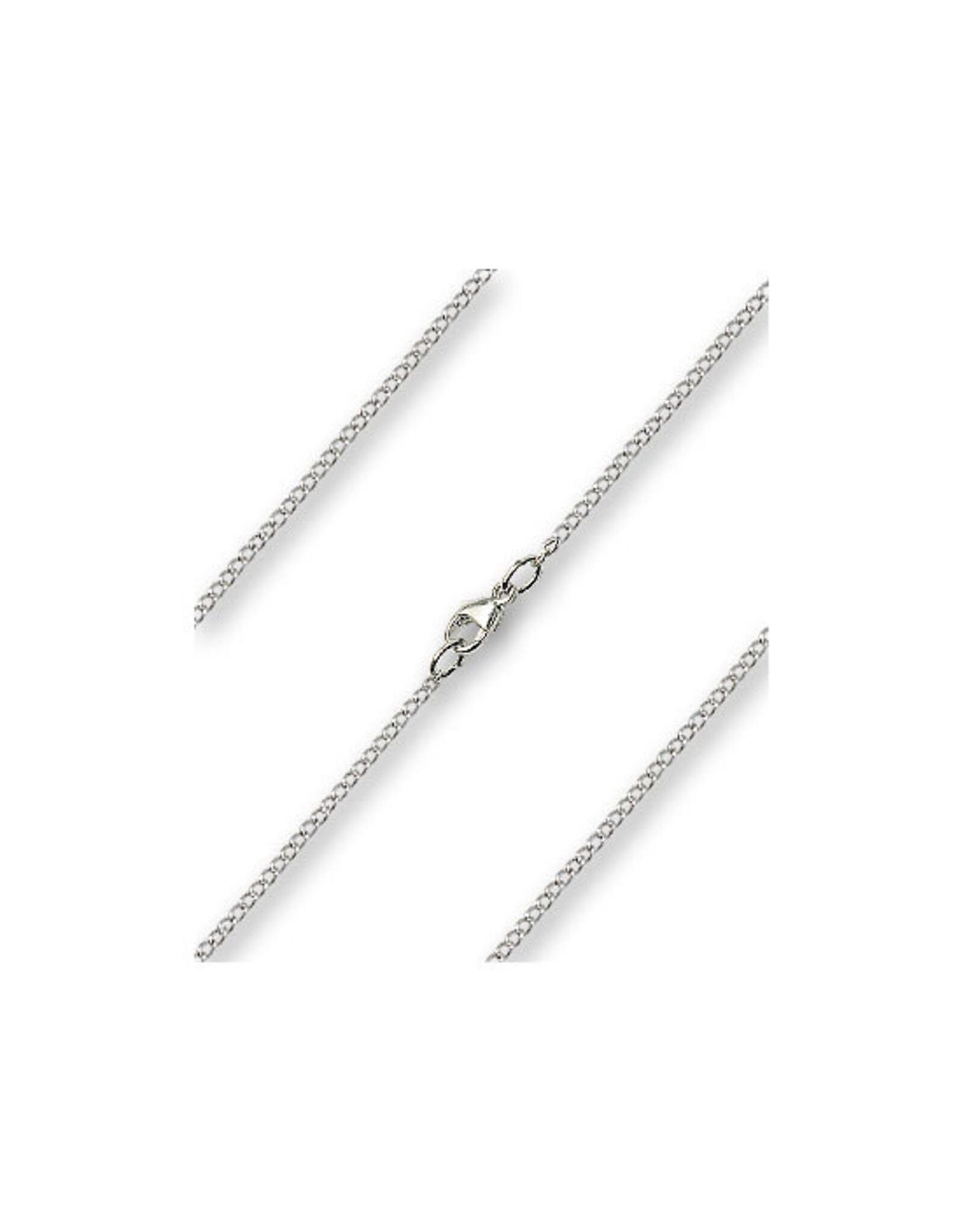 Bliss Chain - Rhodium, Light Curb - 20
