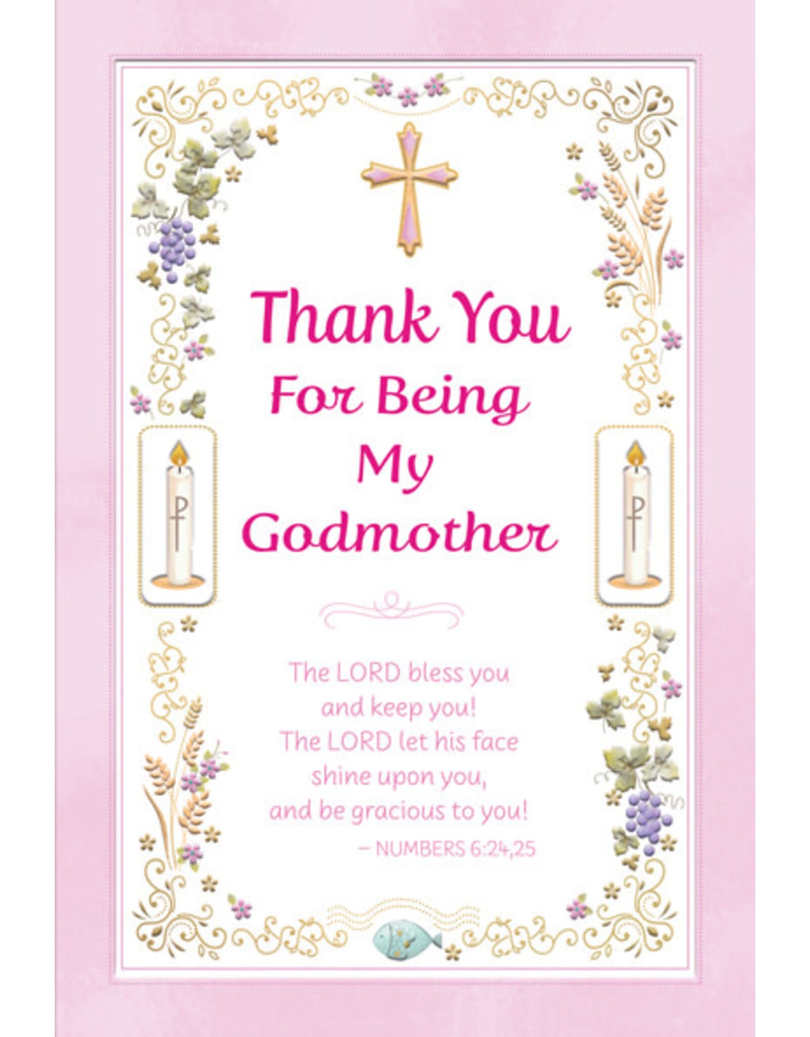 Greetings of Faith Card - Thank You Godmother (Baptism)
