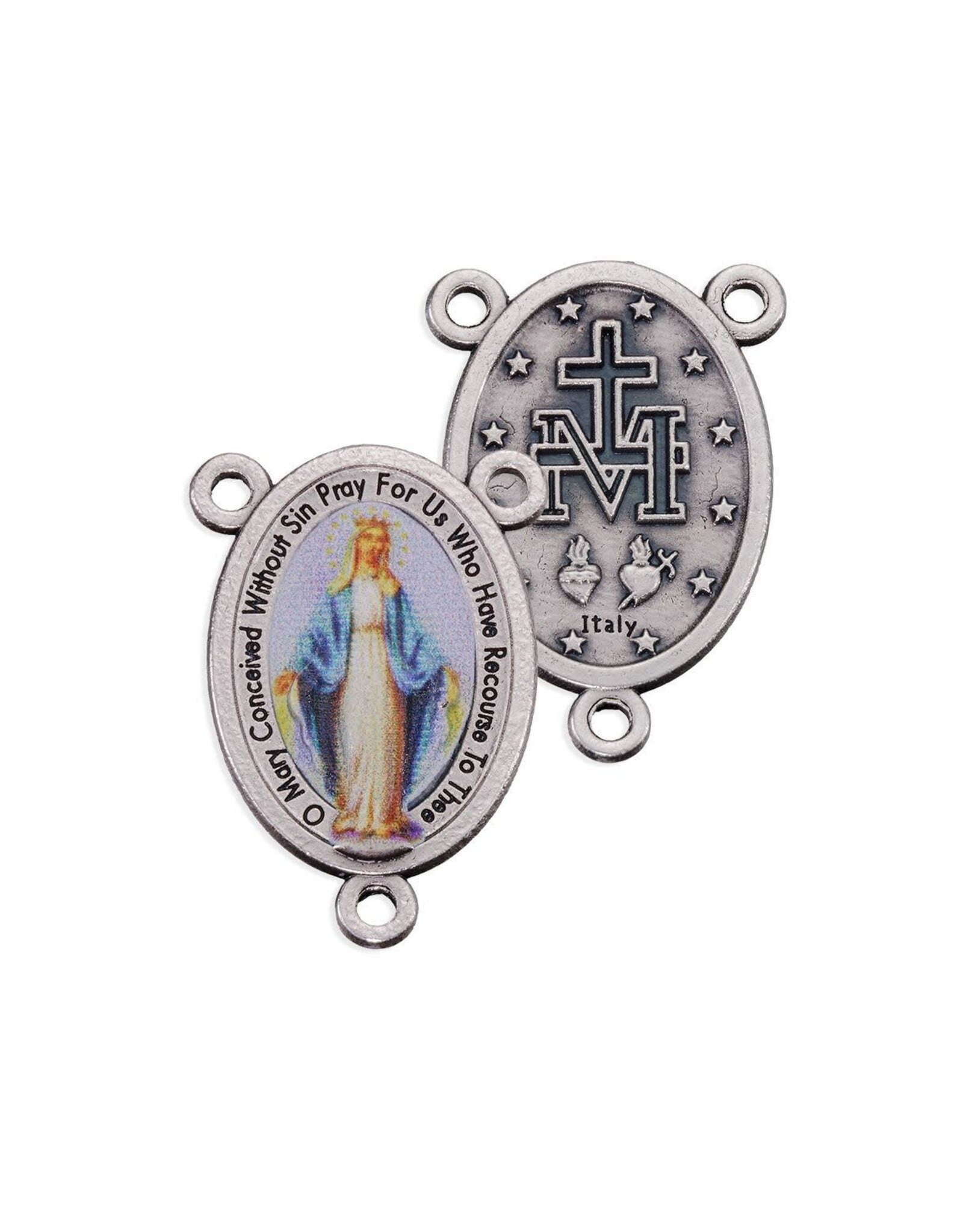 Hirten Rosary Centerpiece - Miraculous Medal with Color Center