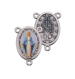 Hirten Rosary Centerpiece - Miraculous Medal with Color Center
