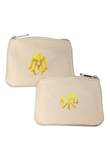 Hirten Rosary Case - Tan Sheepskin Leather with Velveteen Lining, Zip