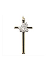 Hirten First Communion Cross - Black with Pewter Finish Chalice with Gold Border (4.5")