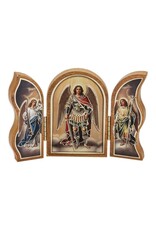 Hirten 5"x3-1/2" Standing Natural Wood Triptych - Various Subjects