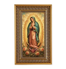 Hirten Picture - Our Lady of Guadalupe, Gold-Leaf Wood Frame with Acanthus Leaf Border (9x15)
