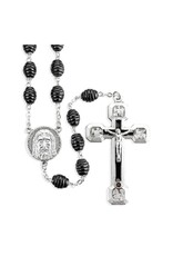 Hirten Rosary - Holy Face, Black Wood Beads