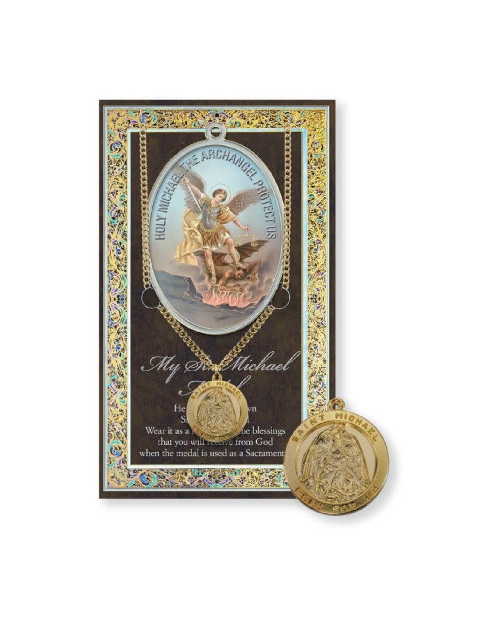 Hirten Gold Necklace with Biography Card - St. Michael