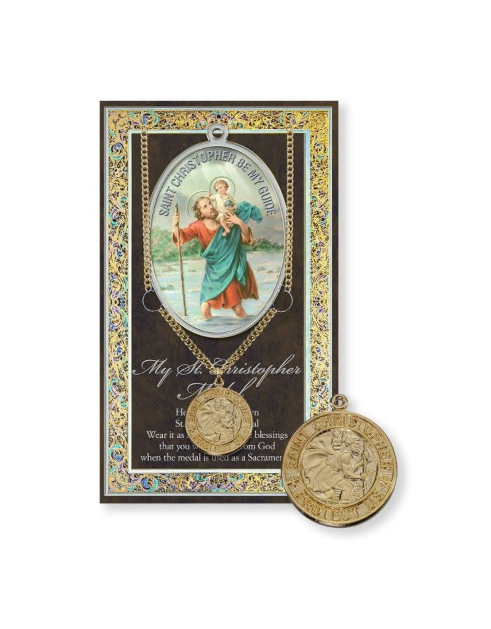 Hirten Gold Necklace with Biography Card - St. Christopher