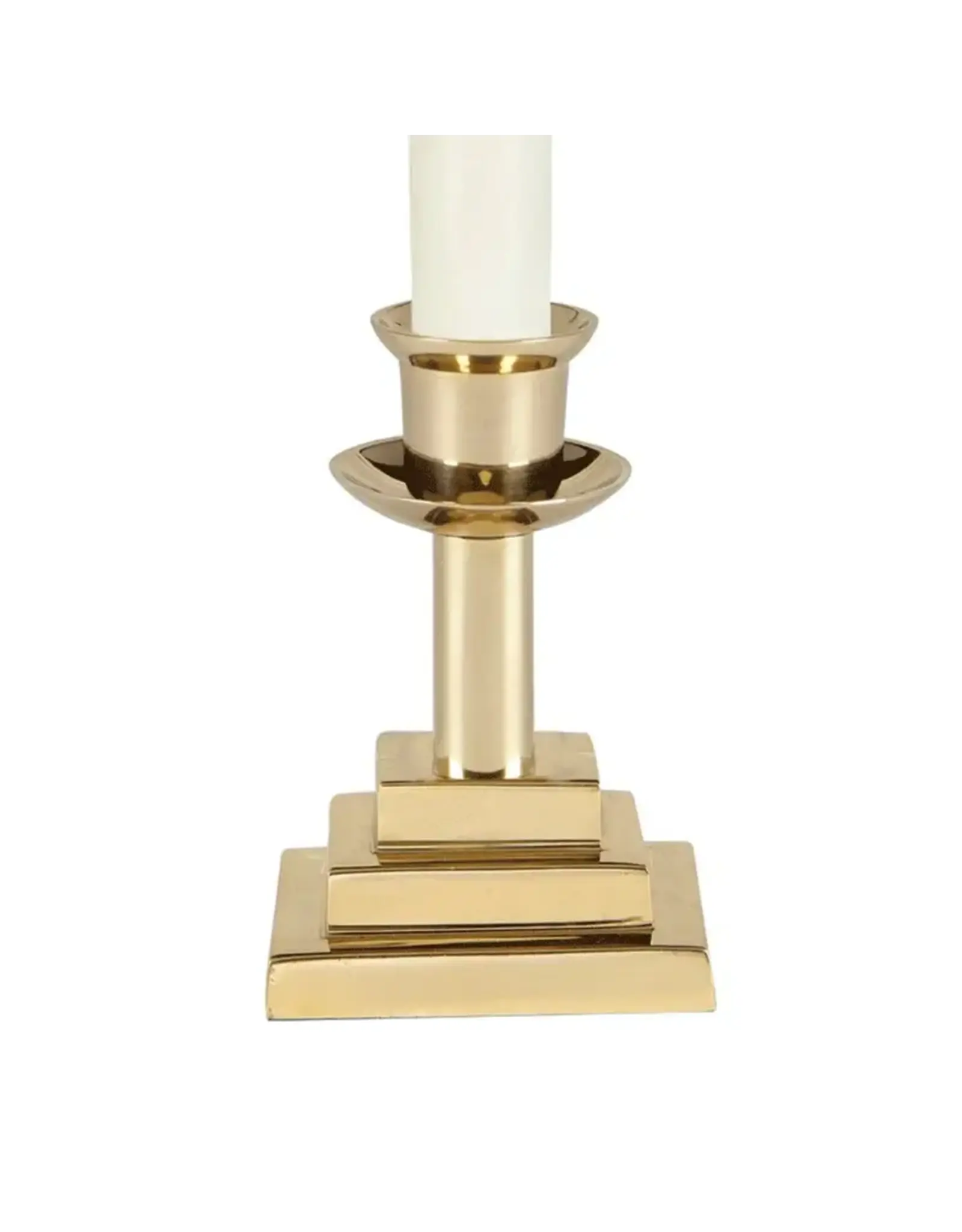 Sudbury Brass Candlestick 3-1/8" Brass, Square Base