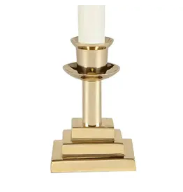 Sudbury Brass Candlestick 3-1/8" Brass, Square Base
