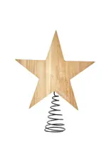 Faithworks Tree Topper - Star Emmanuel, Natural Wood
