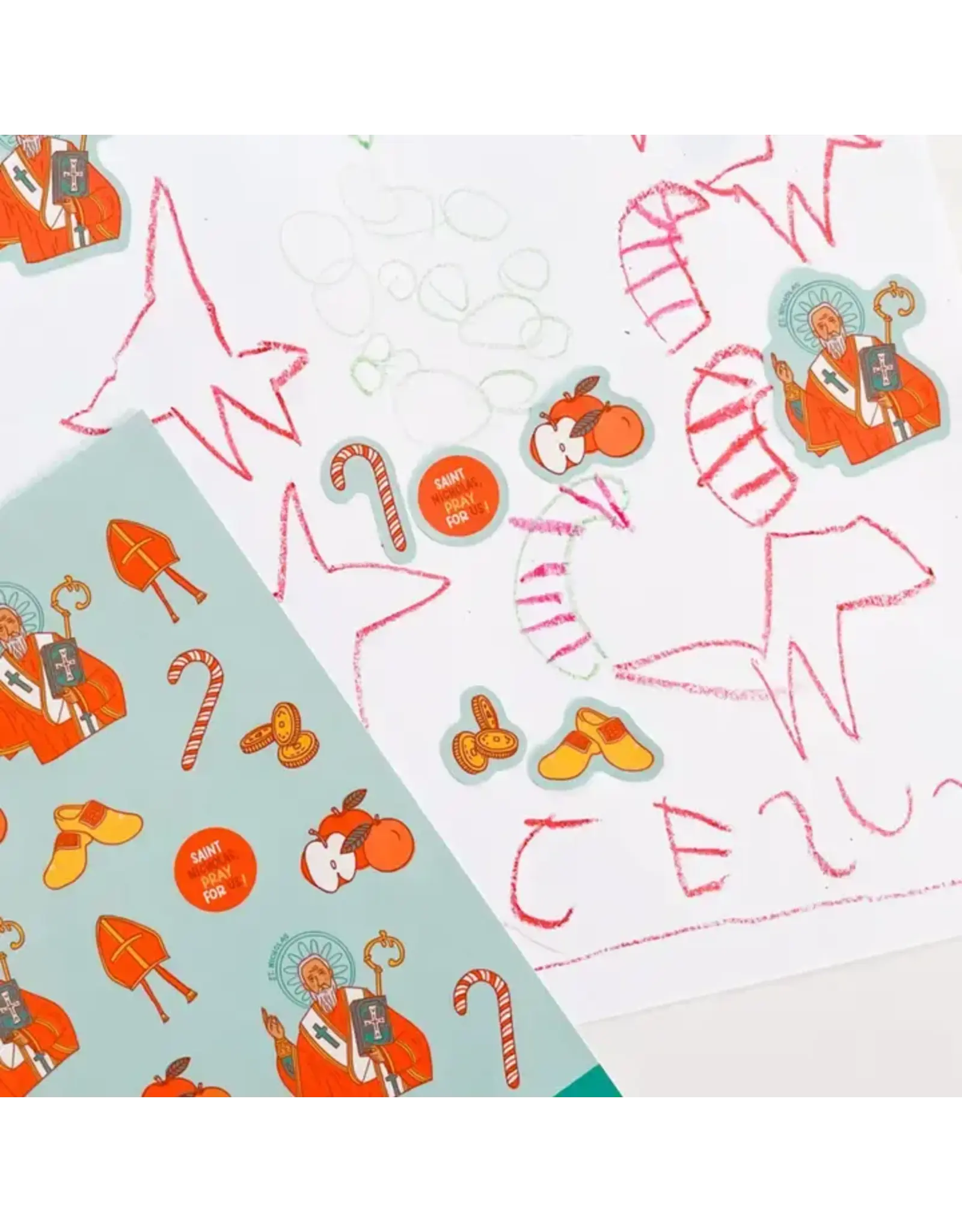 Catholic Family Crate St. Nicholas Sticker Sheet 5-Pack