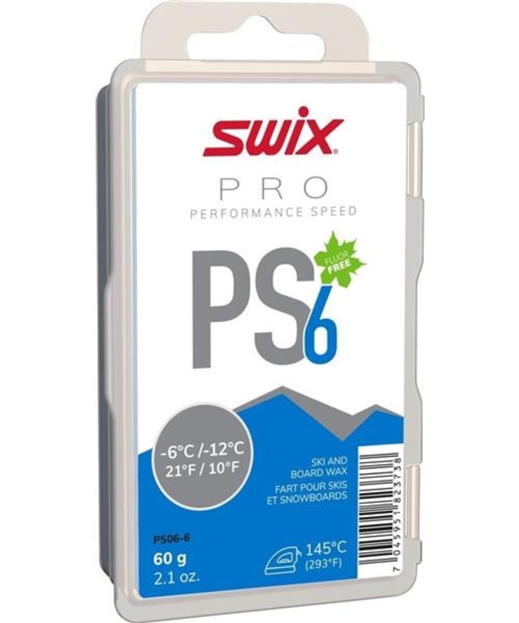 Swix PS6 Blue Ski and Board Wax -6°C/-12°C 60g