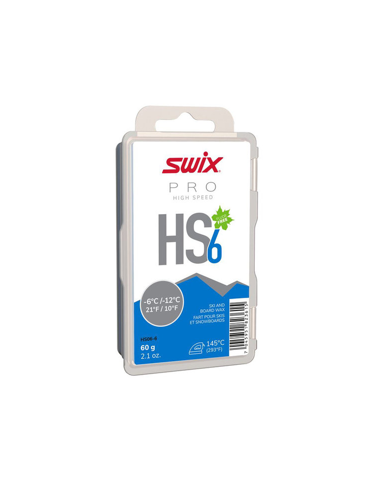 Swix HS6 Blue Ski and Board Wax -6°C/-12°C 60g