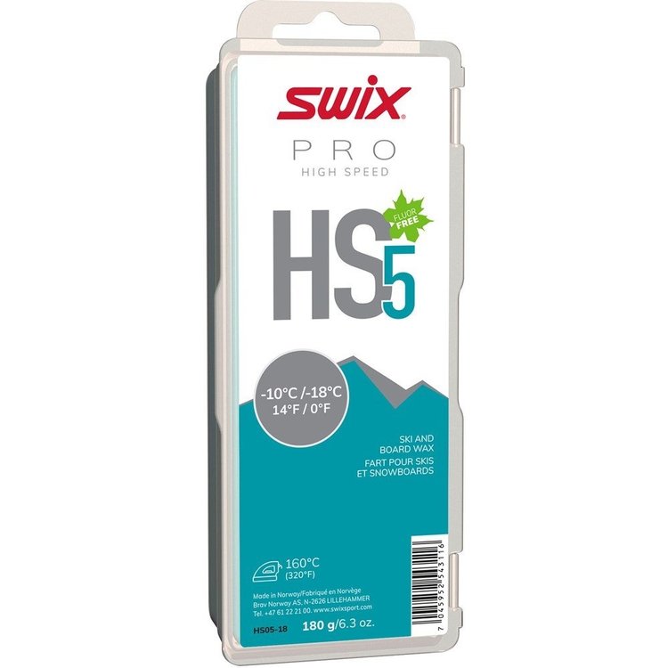 HS5 Turquoise Ski and Board Wax, -10°C/-18°C, 180g