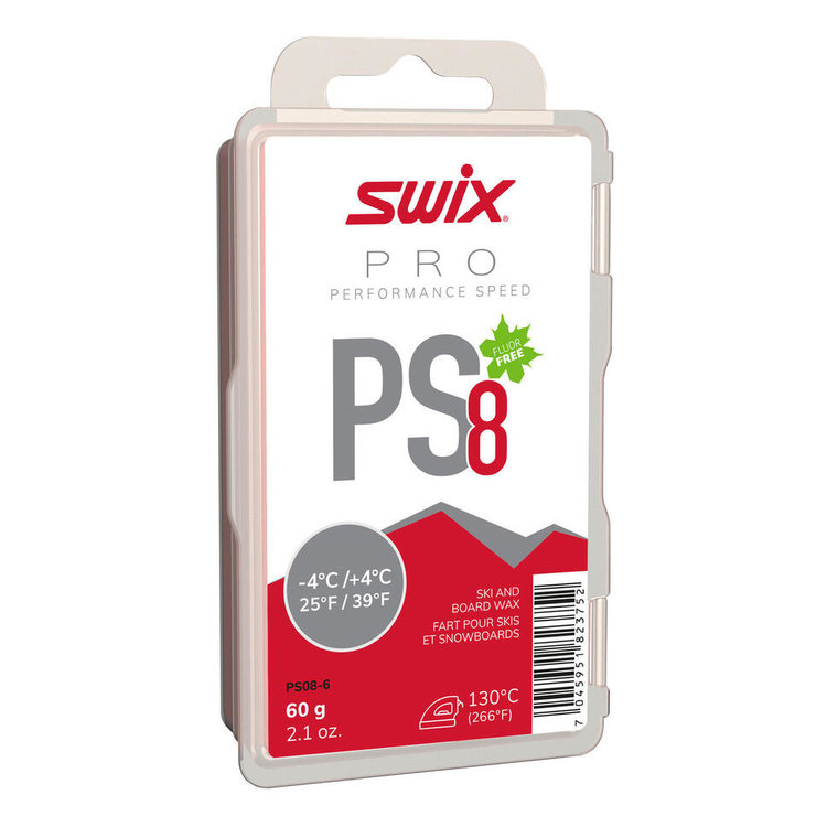 PS8 Red Ski and Board Wax, -4°C/+4°C, 60g