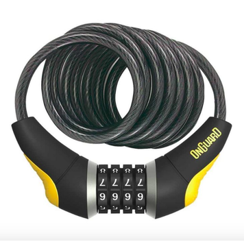 OnGuard, Doberman 8030, Coil cable with combination lock, 15mm x 185cm