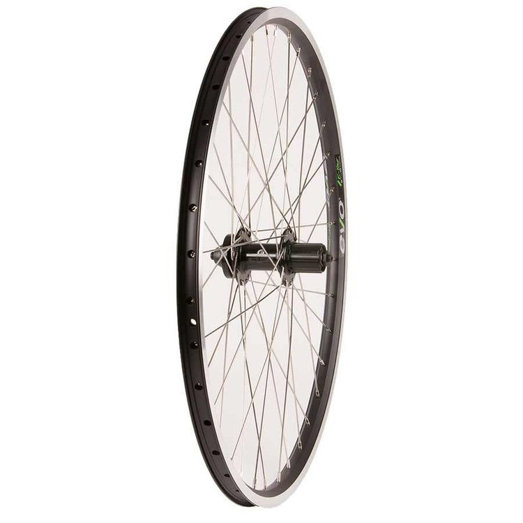 Wheel Shop, Rear 27.5" Wheel, 36H Black Alloy Double Wall Evo E Tour 19/ Black Formula DC-22 QR 8-10spd 6 Bolt Disc Hub, Stainless Spokes
