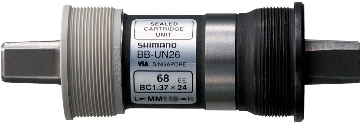 CARTRIDGE BOTTOM BRACKET, BBUN26E AXLELL113, SHELLBSA 68MM, W/O