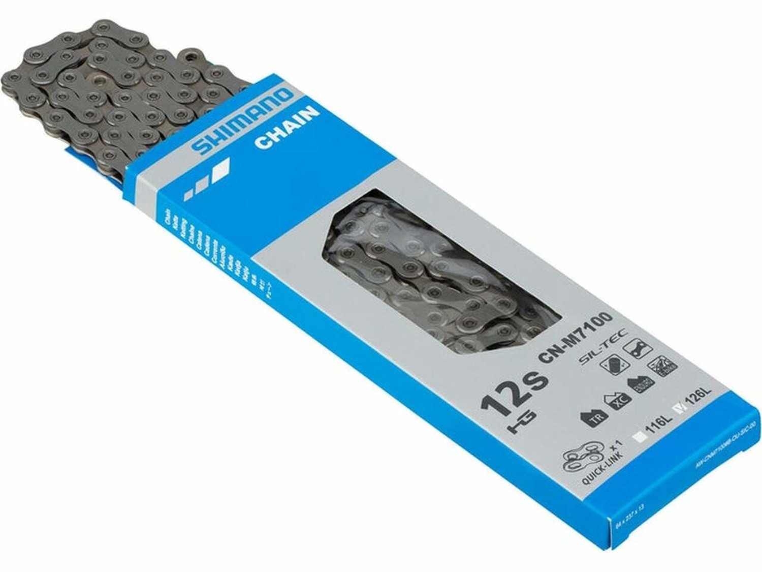 BICYCLE CHAIN, CN-M7100, SLX, 126 LINKS FOR 12 SPEED, W/QUICK-LINK