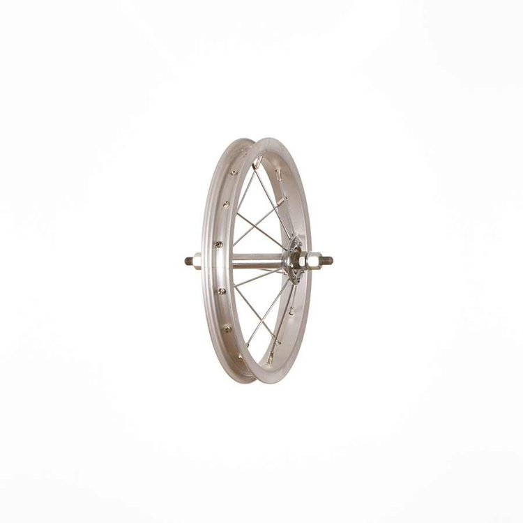 Front 12'' Wheel Alex C1000 Silver / KK-104F Silver, 36 Steel spokes, Nutted 5/16'' axle