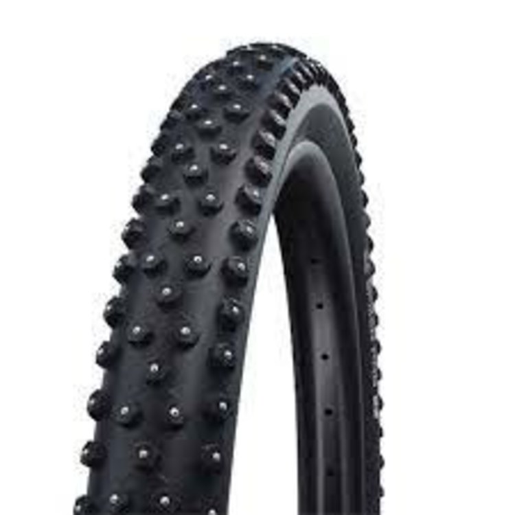 Schwalbe, Ice Spiker Pr, 26x2.10, Wire, Winter, Clincher, LiteSkin, Studded, RaceGuard, 67TPI, 30-55PSI, Black