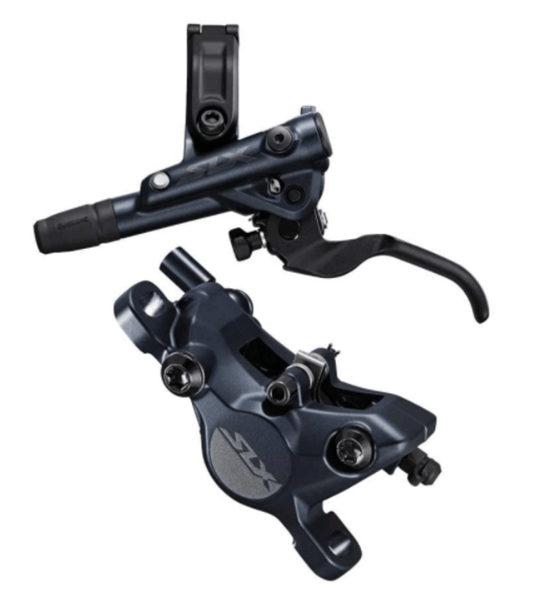 Shimano, SLX BL/BR-M7100, MTB Hydraulic Disc Brake, Front, Post mount, Disc: Not included, 425g, Black, Set