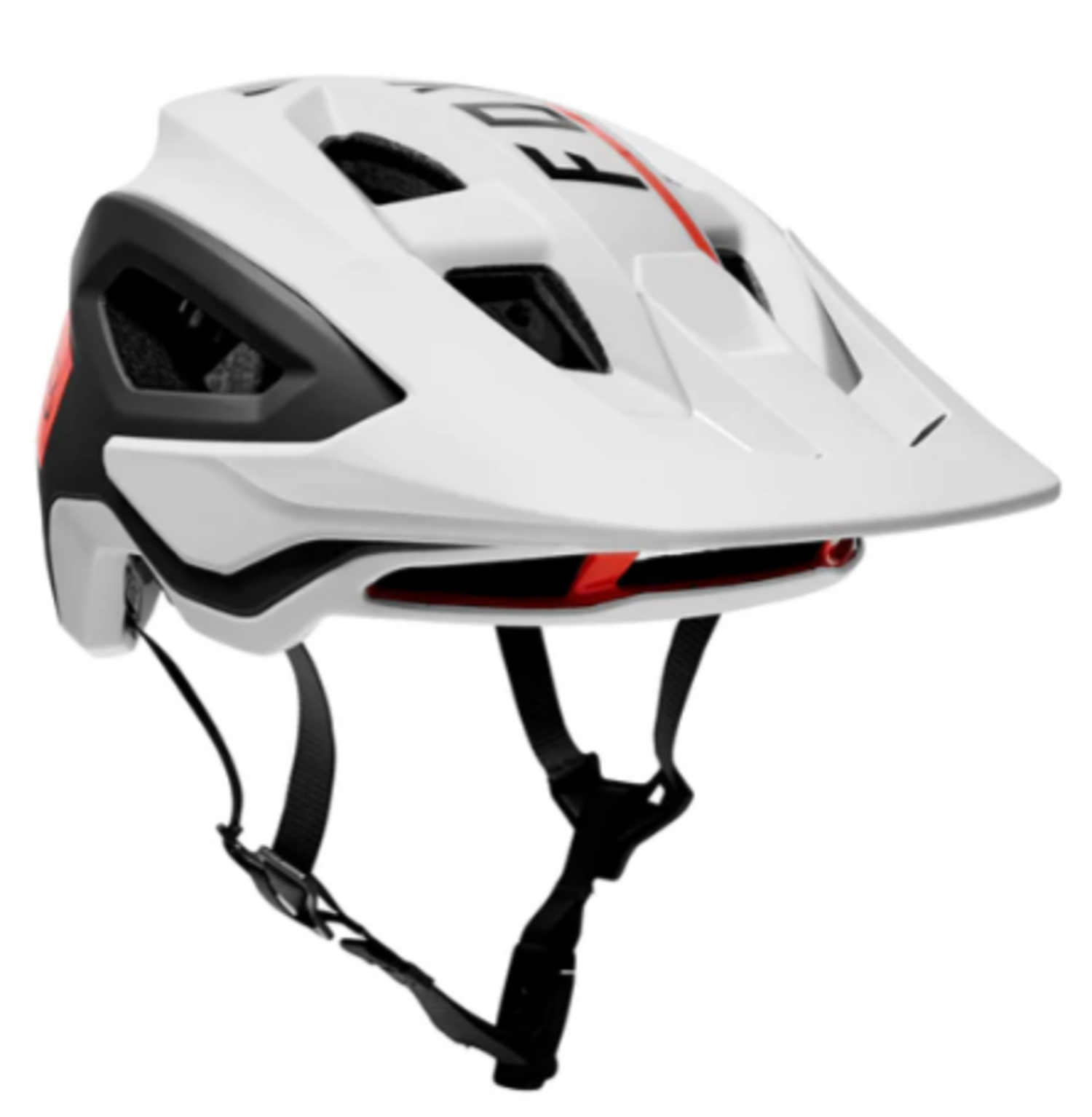 Fox Speedframe Pro Helmet Blocked White Black - Country Cycle