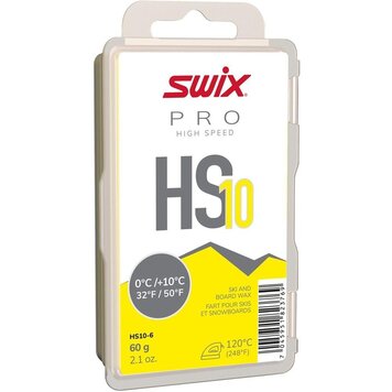 Swix HS10 Yellow Ski and Board Wax, 0°C/+10°C, 60g