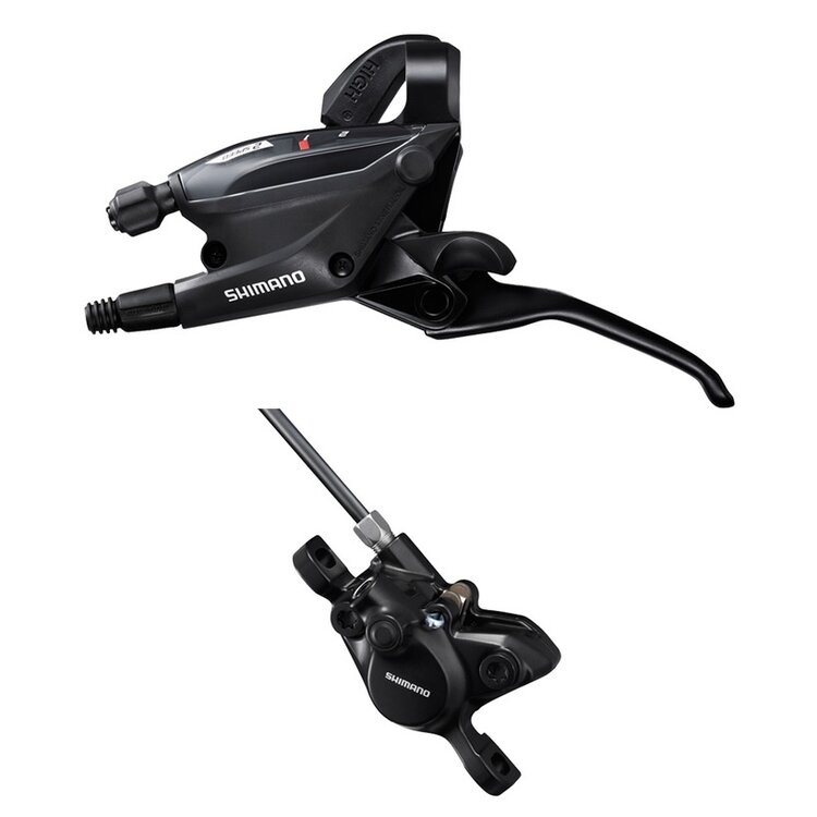 Shimano Disc Brake Assembled Set, ST-EF505(2L), BR-MT200(F) Post Mount, Resin Pad, W/ Olive and Connective Insert, 1000mm Hose